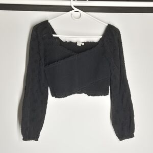 American Eagle Outfitters Black Crop Top
